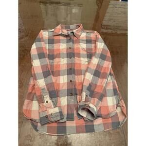 Carhartt Womens Size Small Fairview Plaid Button Down Shirt Pink Gray (4/6)
